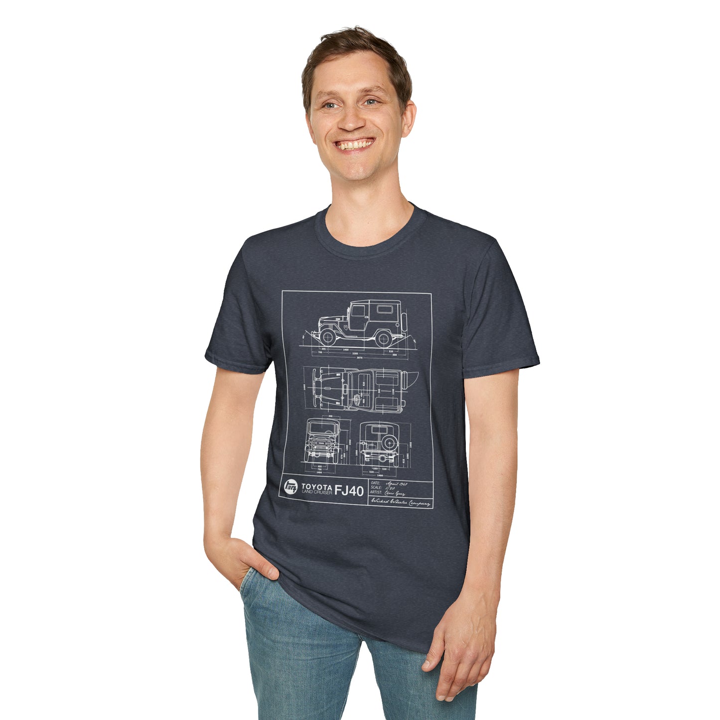 Blueprint: FJ40 Unisex Softstyle T-Shirt