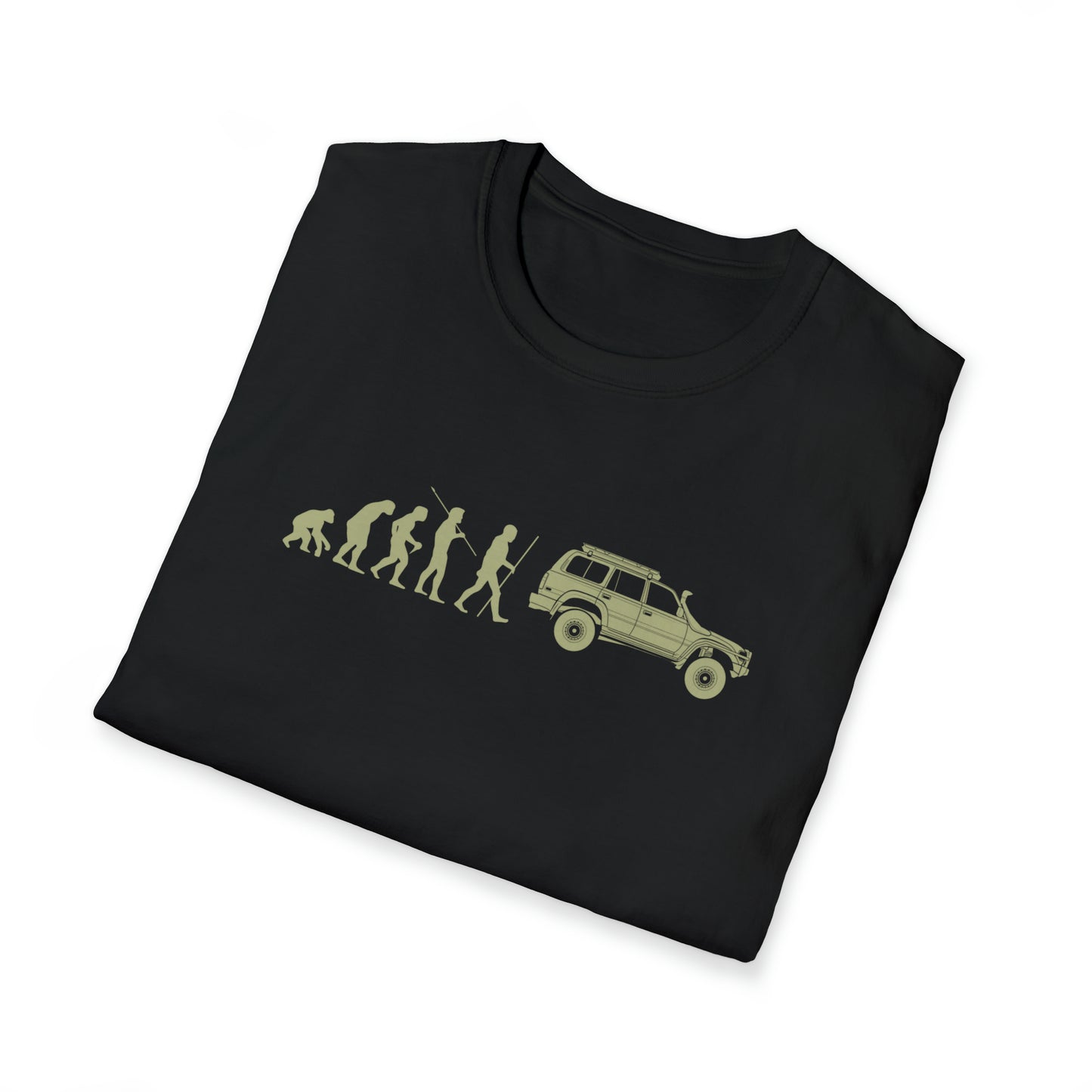 Evolution of Man: Land Cruiser 80 Unisex Softstyle T-Shirt