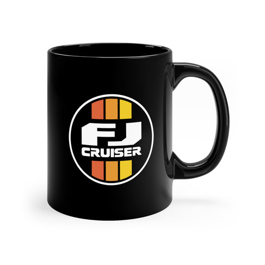 FJ Cruiser Retro Stripes 11oz Black Mug