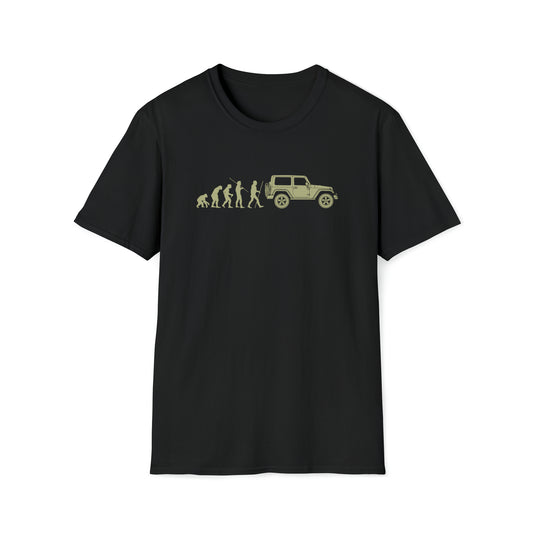 Evolution of Man: Jeep Wrangler Unisex Softstyle T-Shirt