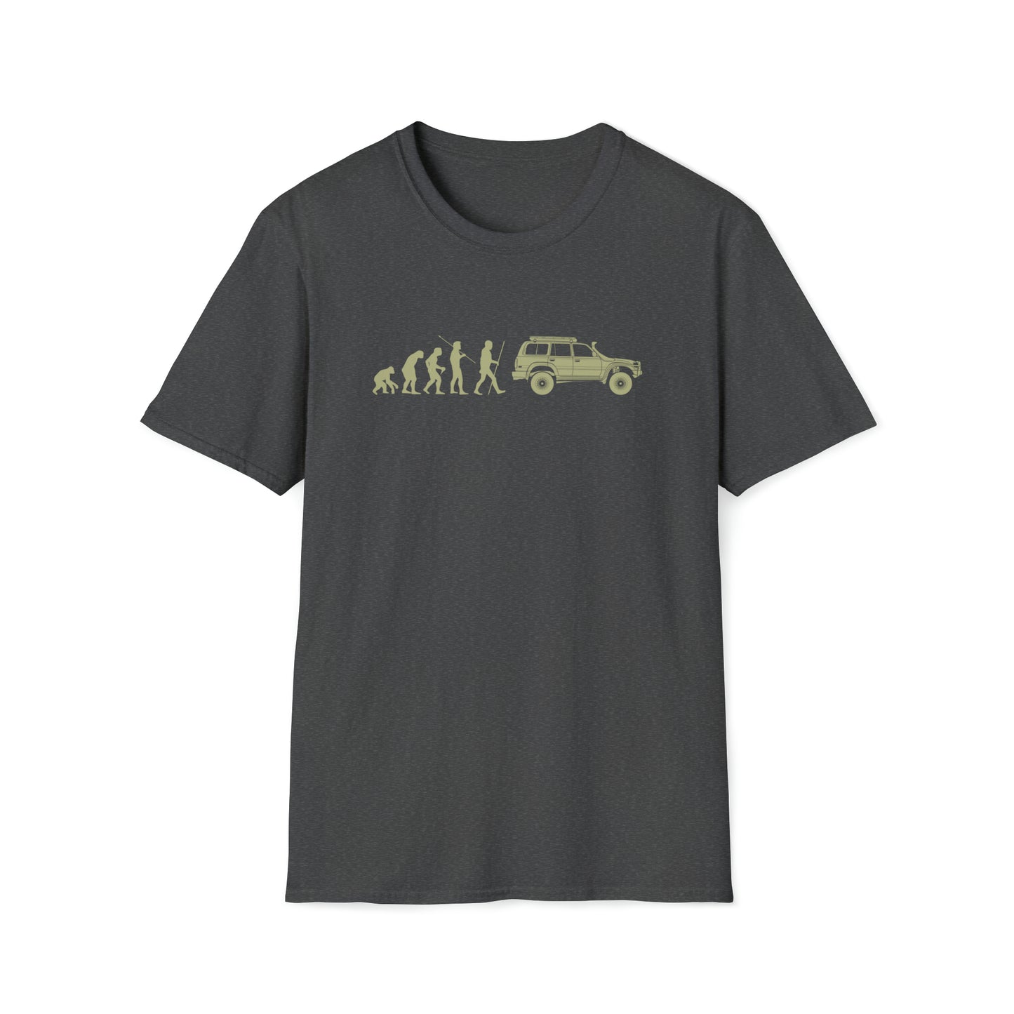 Evolution of Man: Land Cruiser 80 Unisex Softstyle T-Shirt