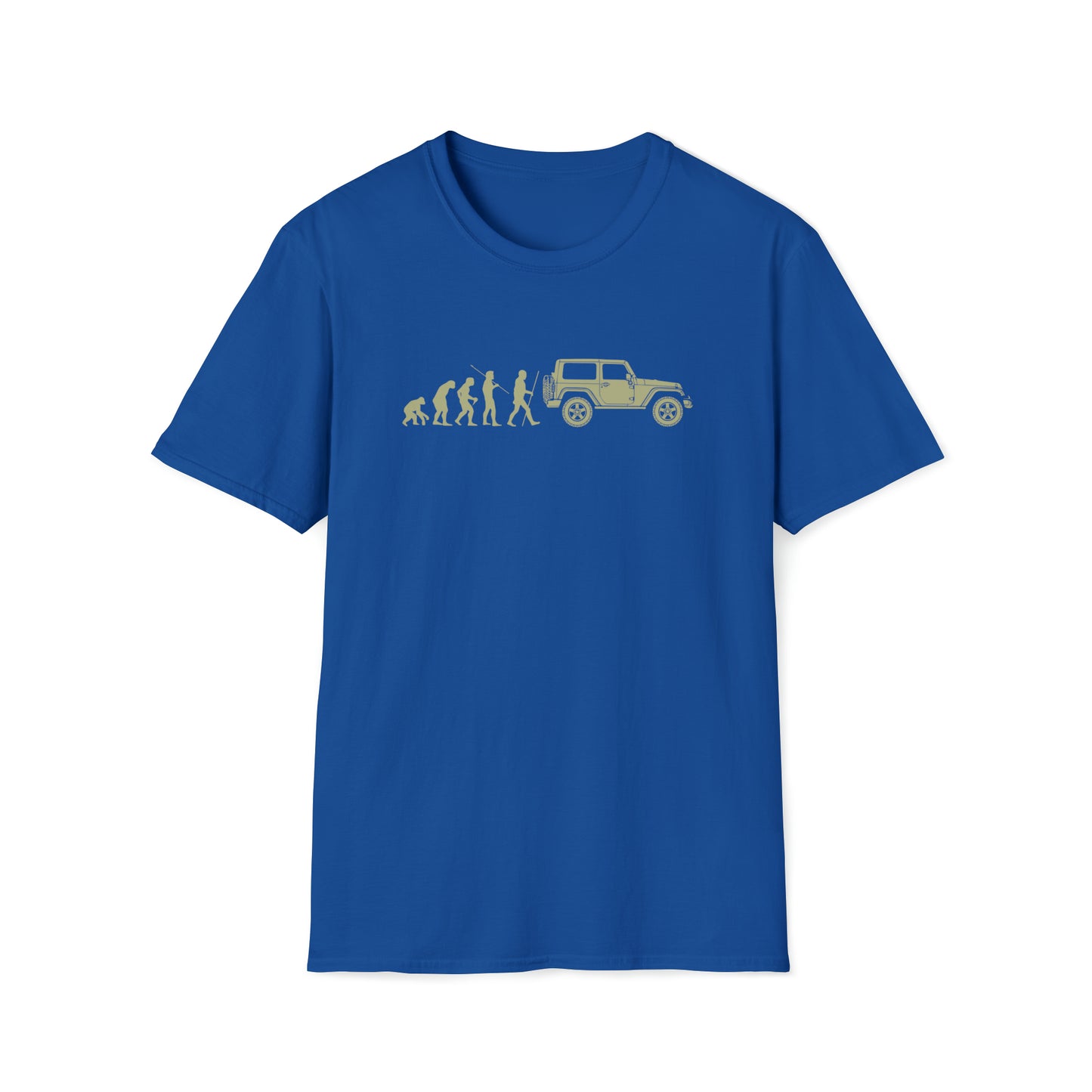 Evolution of Man: Jeep Wrangler Unisex Softstyle T-Shirt