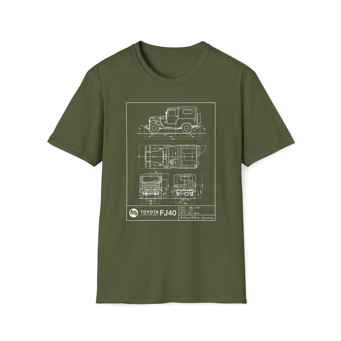 Blueprint: FJ40 Unisex Softstyle T-Shirt