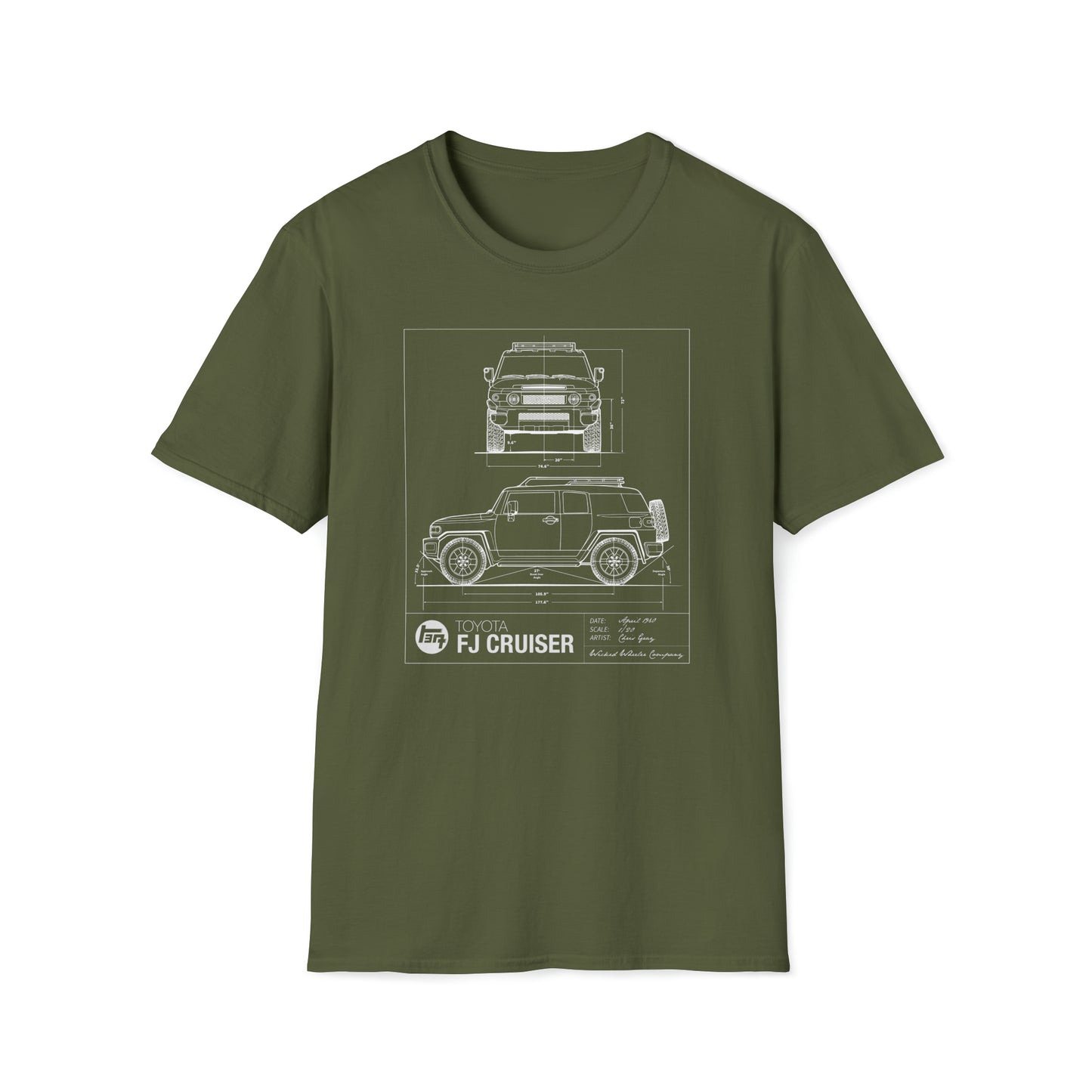 Blueprint: FJ Cruiser Unisex Softstyle T-Shirt