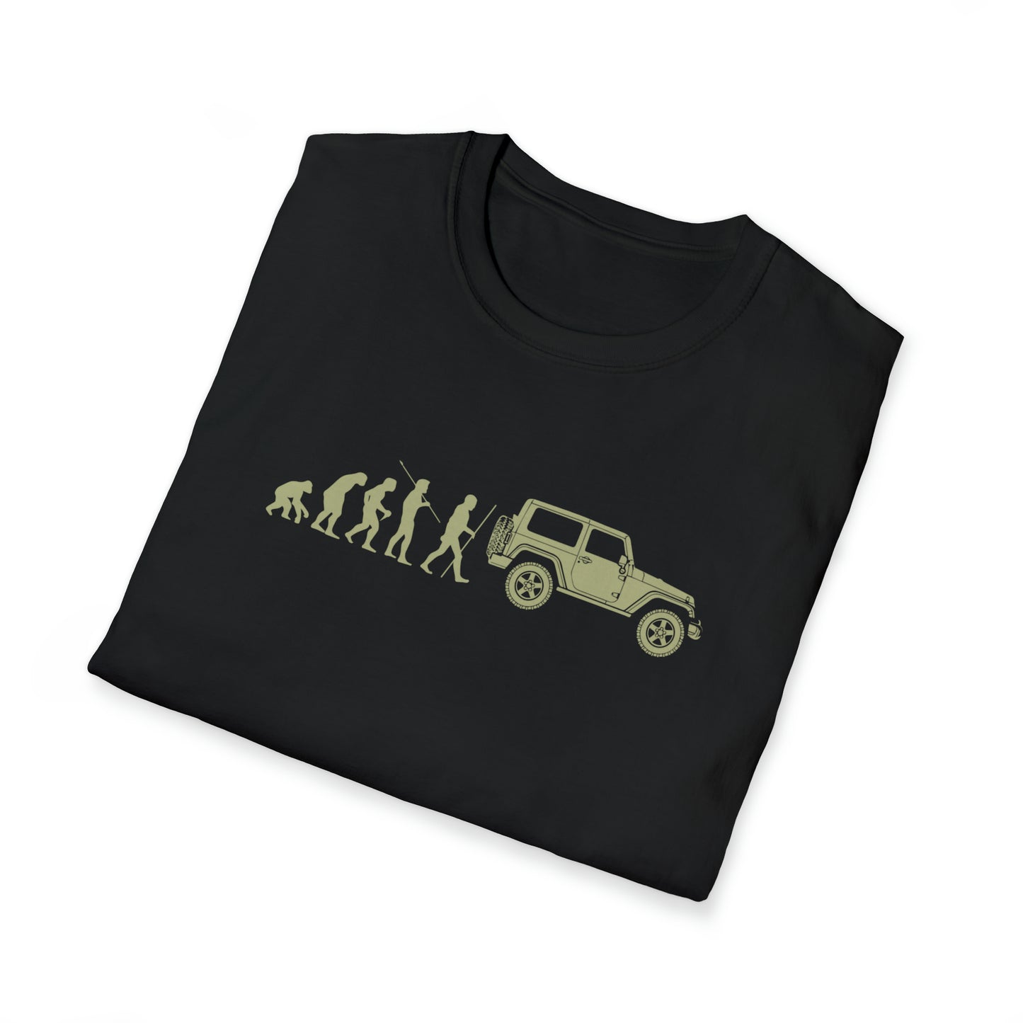 Evolution of Man: Jeep Wrangler Unisex Softstyle T-Shirt