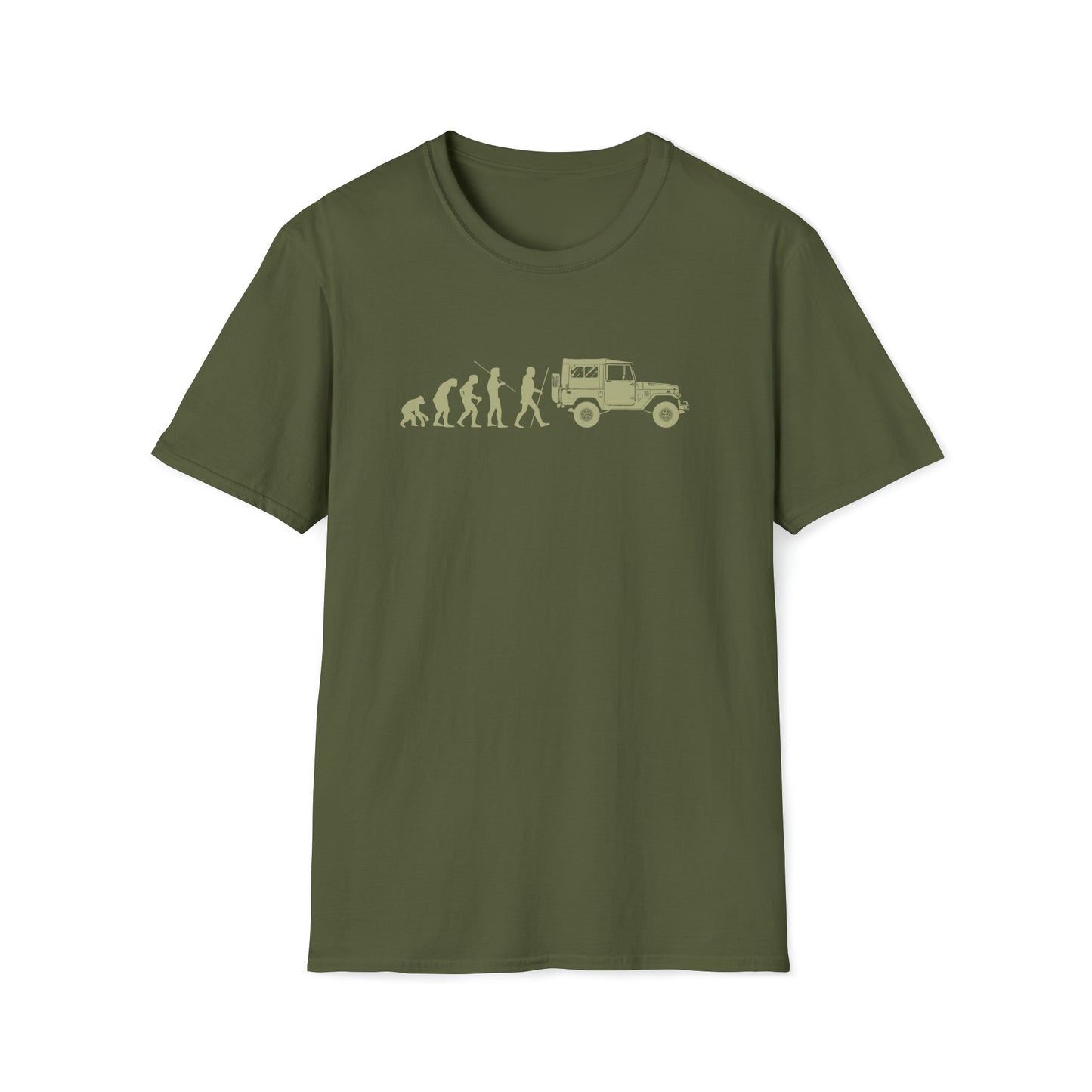 Evolution of Man: FJ40 Unisex Softstyle T-Shirt